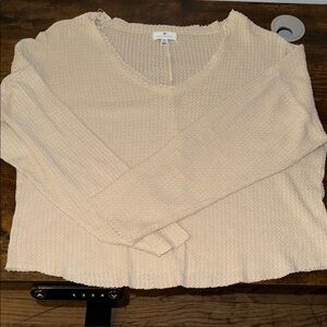 Women's Cream Waffle Top